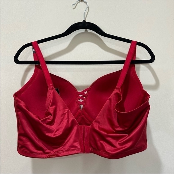 NWT Torrid Push Up Plunge Longline Bra Red Shine 40DD - Picture 5 of 5